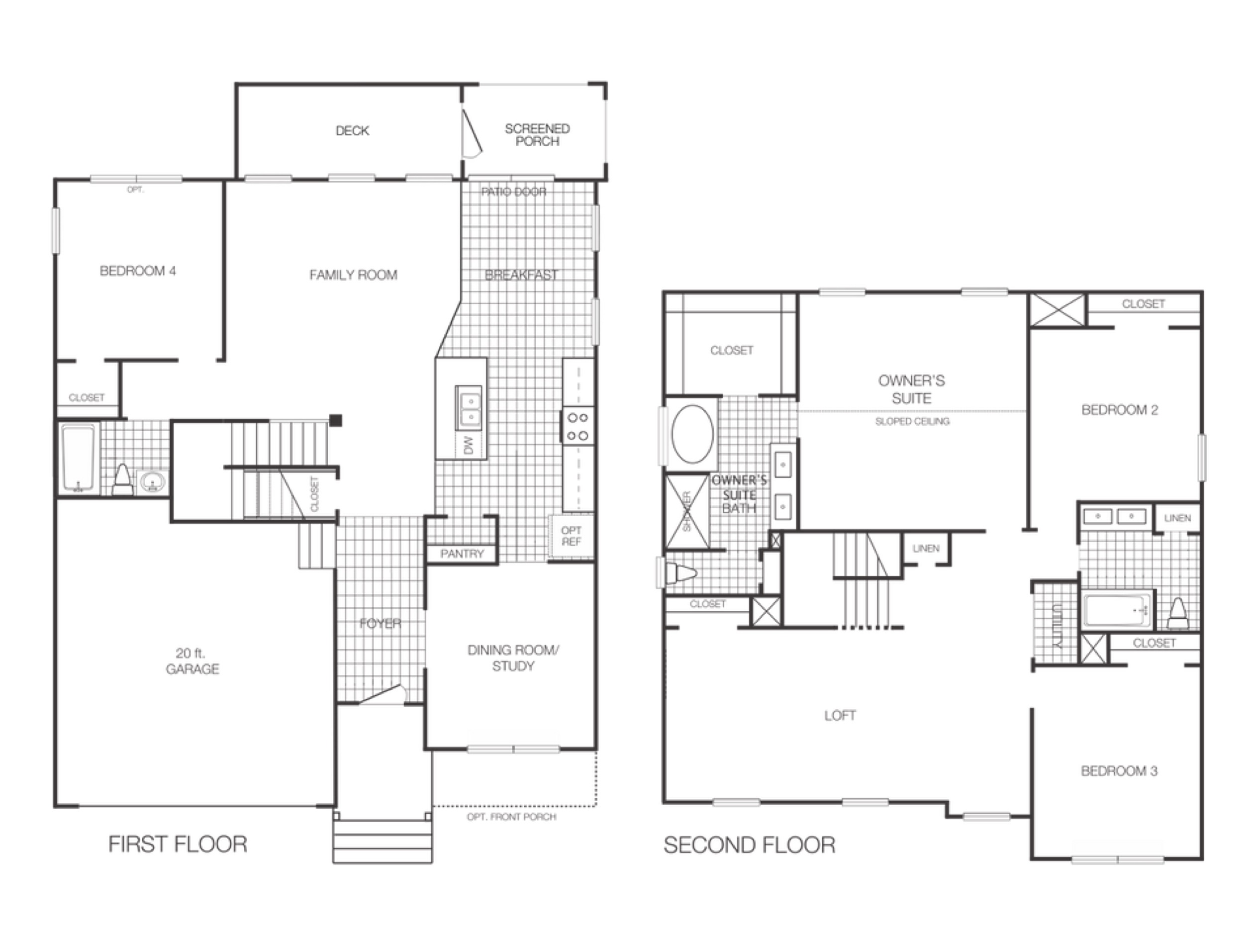 CPLot4-Elmsted-Floor-Plan Camden Plantation lot 4 Elmsted house for sale by Boyd Homes in North Carolina.