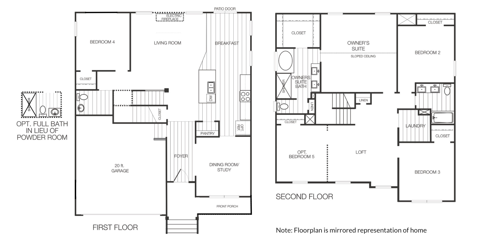 Floor plan for the Elmsted lot 79 section 6 for sale in Castleton by Boyd Homes.